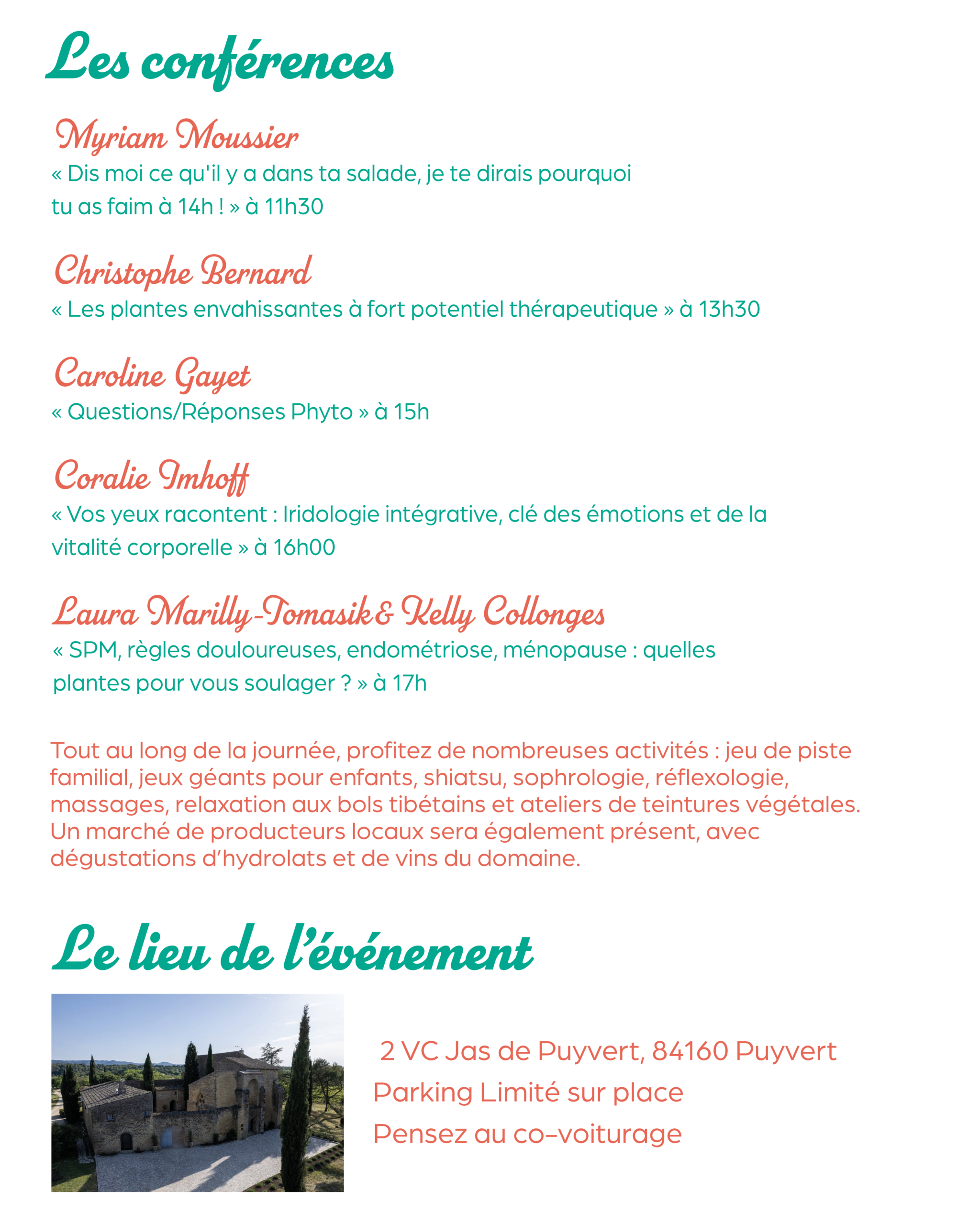 Les conférences du Festival Plantes & Bien-Être en Vignes